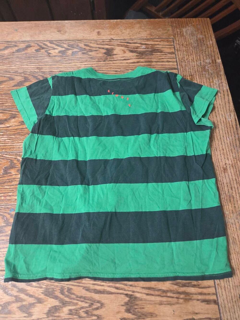 Clare V black&green striped classic tshirt sz S - Picture 4 of 4